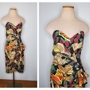 Vintage Retro 50s style Pin up Tropical Hawaiian Print Short Wrap Dress